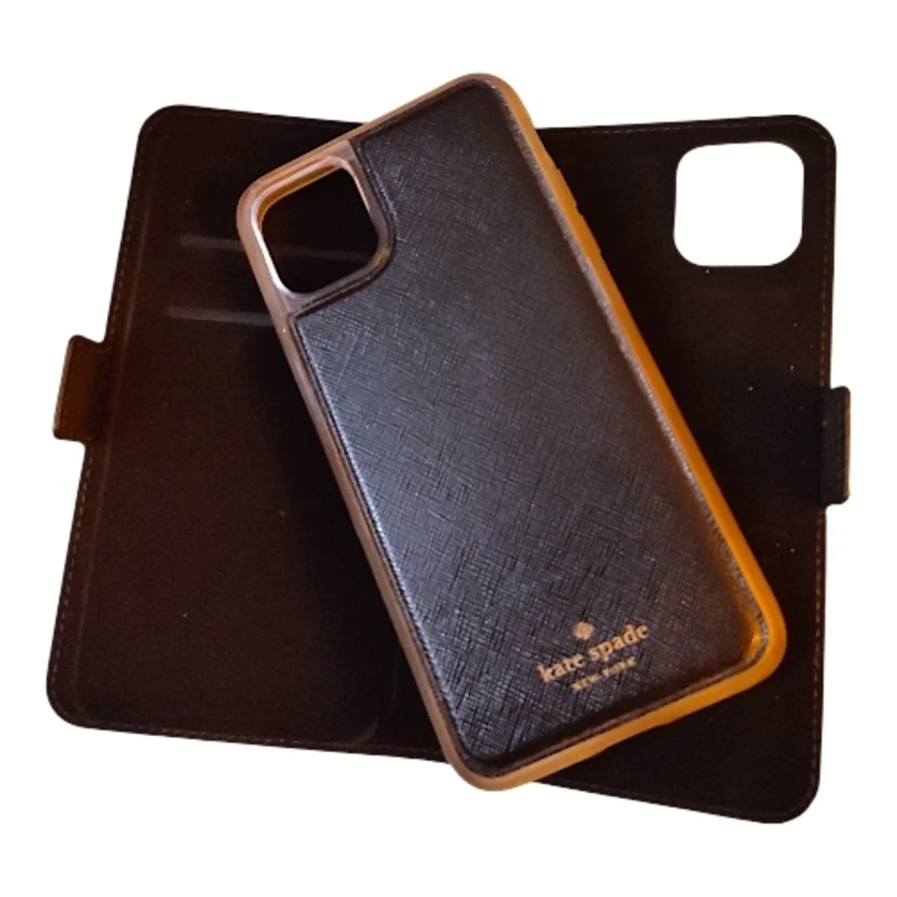 Kate Spade Black and Gold Phone Case And Magnetic Cover For iPhone 11